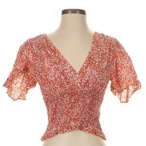 ABERCROMBIE & FITCH Orange Cream Flutter Sleeve Sweetheart Babydoll